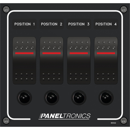 PANELTRONICS Dc 4 Position Illuminated Rocker Switch 9960022B